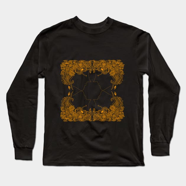 Golden Hair Crown Artwork Long Sleeve T-Shirt by gerina